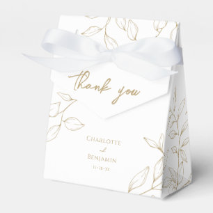 Classic Gold Greenery Wedding Thank You Favor Boxes