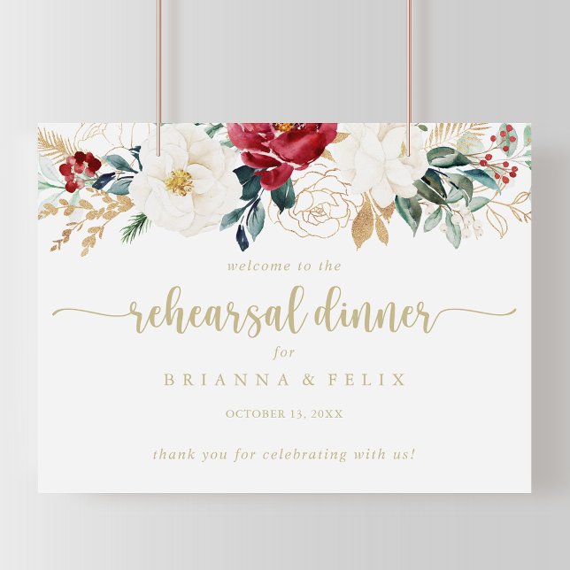 Classic Gold Horizontal Rehearsal Dinner Welcome  Poster (Creator Uploaded)