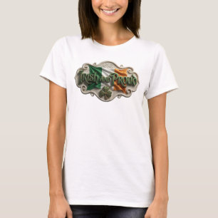Classic Gold IRISH AND PROUD 3D Text Art T-Shirt