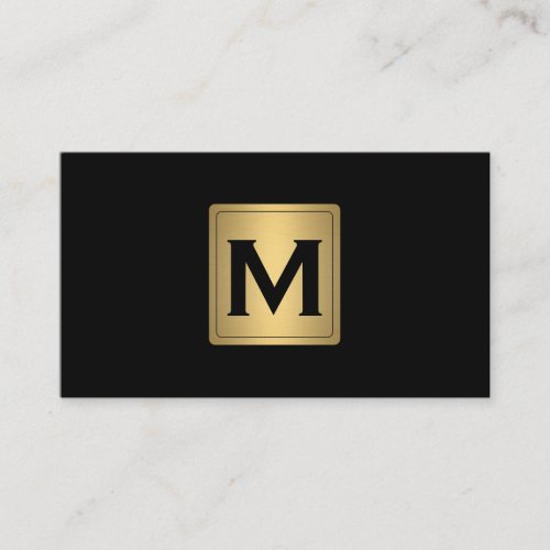 Classic Gold Label with Monogram Business Card