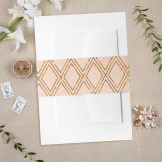Classic Gold Lattice Tuscan Invitation Belly Band