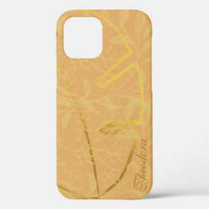 Classic Gold Leaf Ocher Elegant Pattern iPhone 12 Case