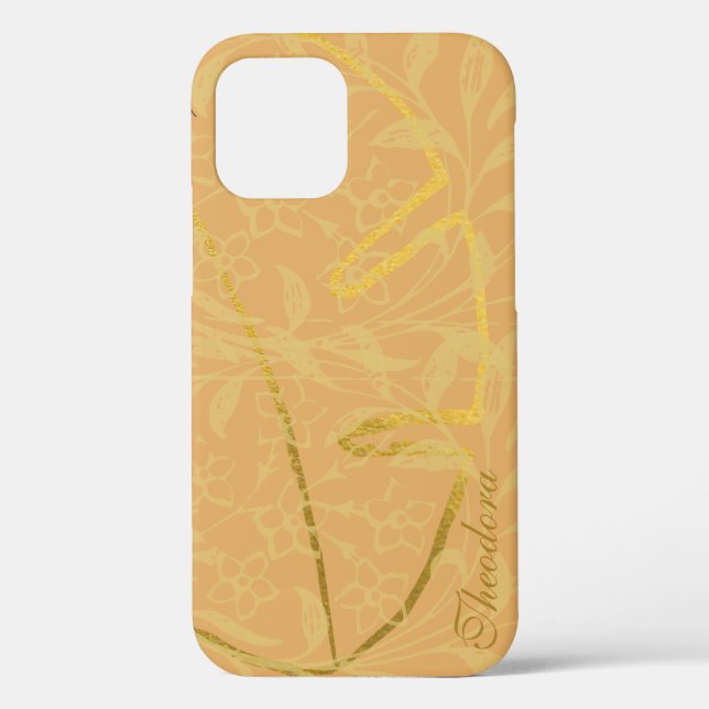 Classic Gold Leaf Ocher Elegant Pattern Case-Mate iPhone Case (Back)