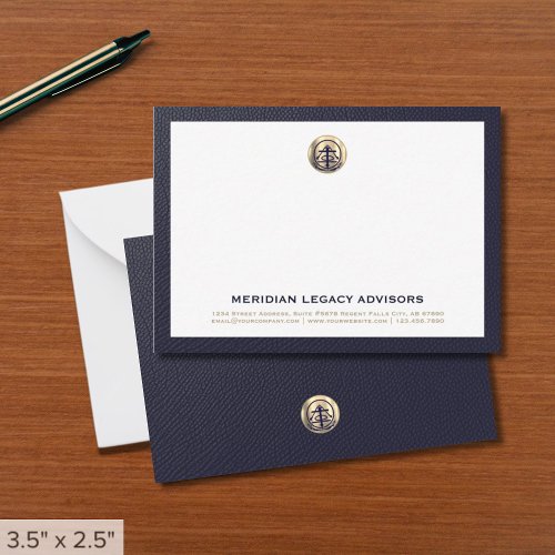 Classic Gold Logo Business Note Card