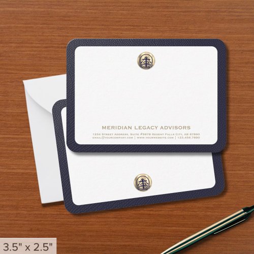 Classic Gold Logo Business Note Card