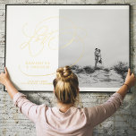Classic gold love chic typography photo wedding  foil prints<br><div class="desc">Classic gold love chic typography photo wedding with flourish and swirls fonts with faux gold foil. Add your photo in black and white or colors. Perfect wedding keepsake.</div>
