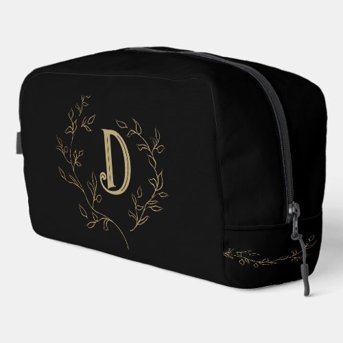 Classic Gold Monogram Over Black Travel Bag