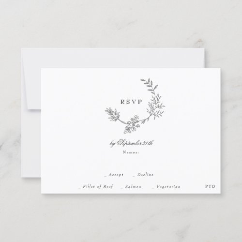 classic gold monogram website QR CODE BACK wedding RSVP Card