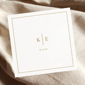 Classic Gold Monogram Wedding Napkins