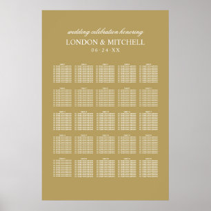 Classic Gold Monogram Wedding Seating Poster