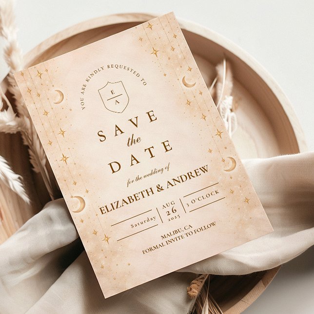 Classic Gold Moonlight Wedding Save The Date (Creator Uploaded)