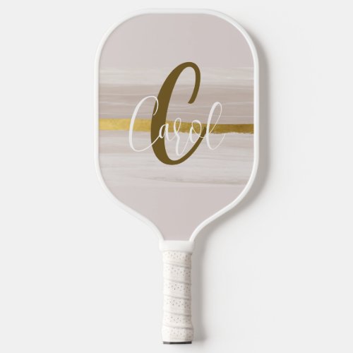 Classic Gold Neutral Monogram  Pickleball Paddle