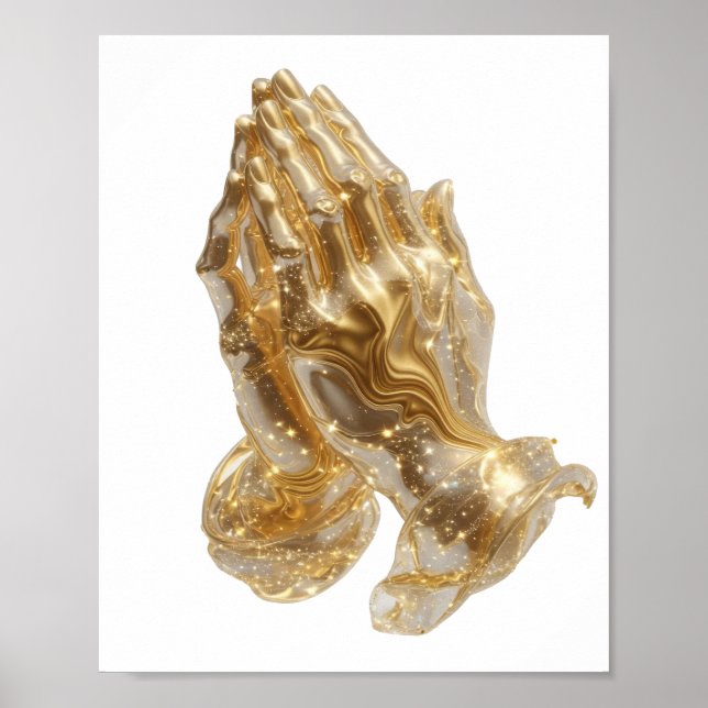 Classic Gold PRAYING HANDS Poster (Front)