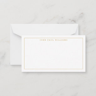 Classic Gold Professional Formal Thin Border Note Card