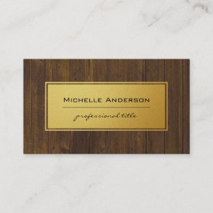Classic Gold Rustic Wood Business Card