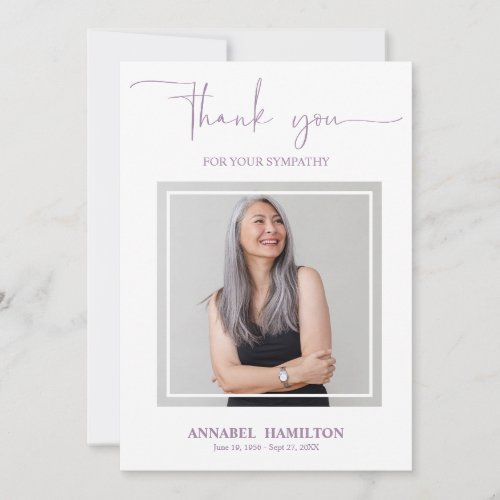 Classic Gold Script Sympathy Thank You Photo Invitation