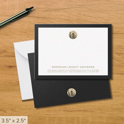 Classic Gold Seal Logo Business Note Card