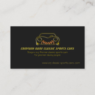 Classic gold sportscar on black - for auto trade business card