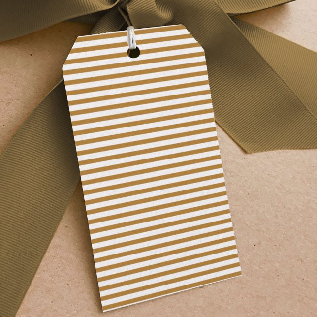 Classic Gold Stripe Gift Tags (Gold and white pin stripe gift tag.)
