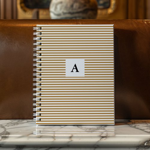 Classic Gold Stripe Monogram Notebook