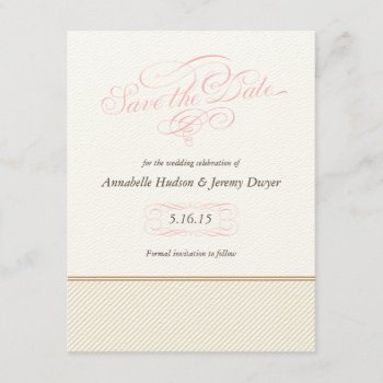 Classic Gold Stripes Save The Date Card by envelopmentswedding at Zazzle
