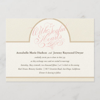 Classic Gold Stripes Wedding Invitation