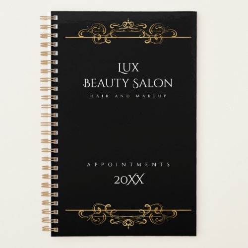 Classic Gold Swirls Hairstylist Salon Appointments Planner