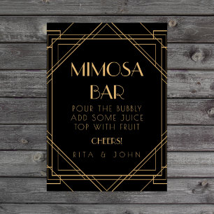 Classic Gold Vintage Mimosa Bar Wedding Sign