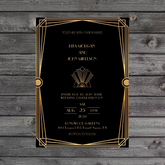 Classic Gold Vintage Script Wedding Invitation (Creator Uploaded)