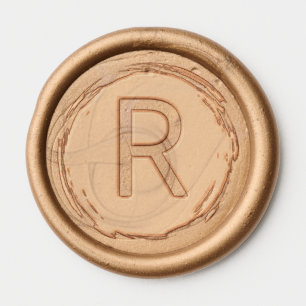 Classic Gold Wax Seal Initial R Wax Seal Sticker