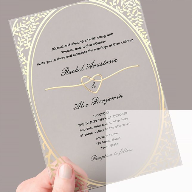 Classic Gold Wedding Acrylic Invitations (Creator Uploaded)