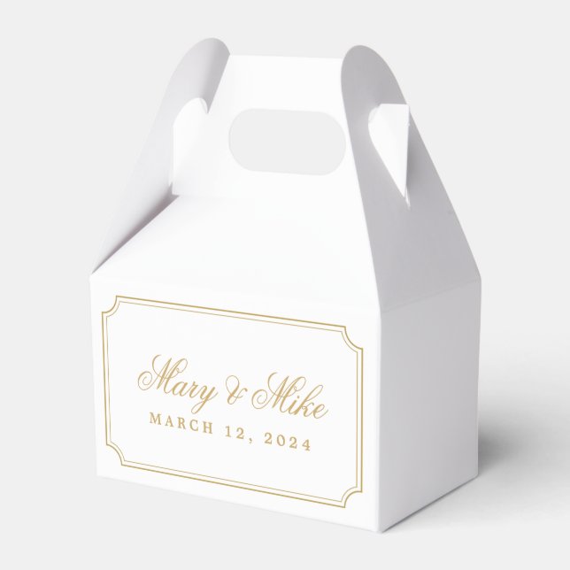 Classic Gold Wedding Favor Favor Boxes (Front Side)