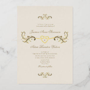 Classic Gold Wedding Foil Invitation