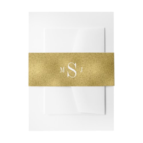 Classic Gold Wedding Invitation Belly Bands Invitation Belly Band