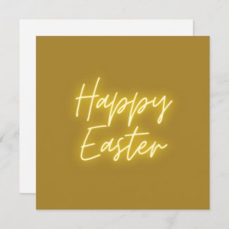 Classic Gold White Easter Card