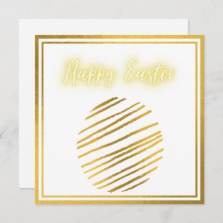 Classic Gold White Egg Easter Card