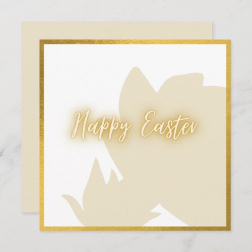 Classic Gold White Floral Easter Card