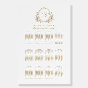 Classic Gold White Wedding Seating Chart Foam Board
