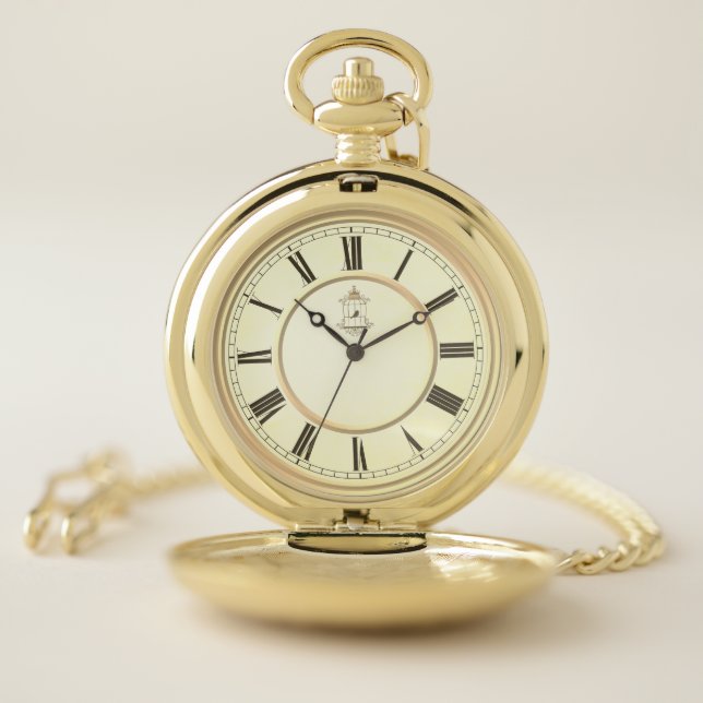Classic Gold with Roman Numerals Pocket Watch (Inside)