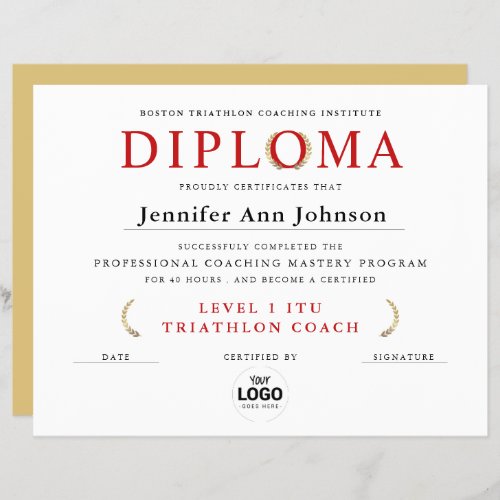Classic Gold Wreath Certificate Graduation Diploma