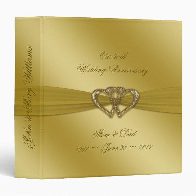 Classic Golden 50th Anniversary 1.5" Binder (Front/Spine)