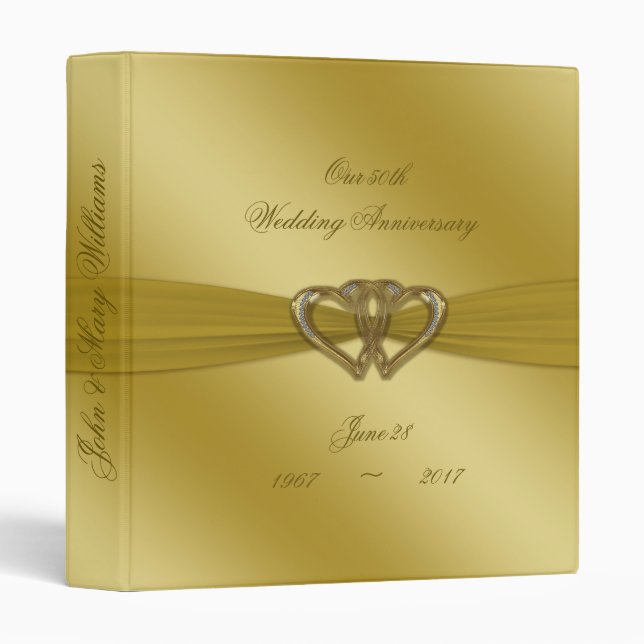 Classic Golden 50th Anniversary 1" Binder (Front/Spine)