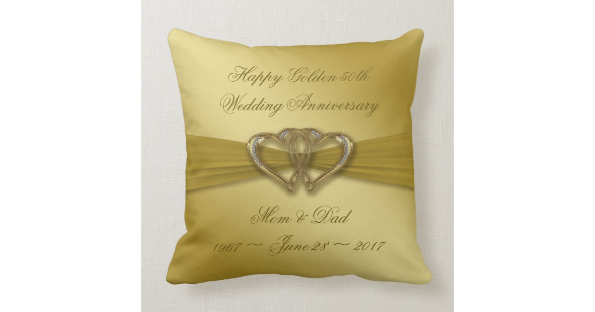 Classic Golden 50th Anniversary Throw Pillow Zazzle Com