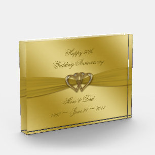 Classic Golden 50th Wedding Anniversary Award