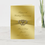 Classic Golden 50th Wedding Anniversary Card at Zazzle