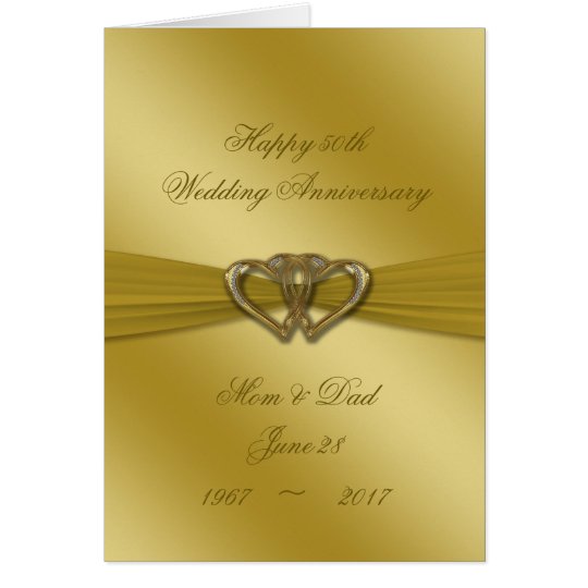 Classic Golden  50th Wedding  Anniversary  Card  Zazzle  com