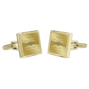 Classic Golden 50th Wedding Anniversary Cufflinks