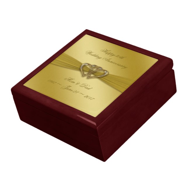 Classic Golden 50th Wedding Anniversary Gift Box (Side)