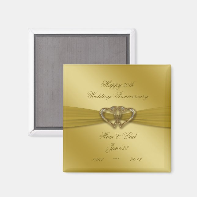 Classic Golden 50th Wedding Anniversary Magnet (Front/Back)