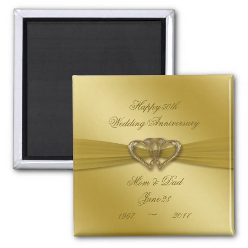 Classic Golden 50th Wedding Anniversary Magnet